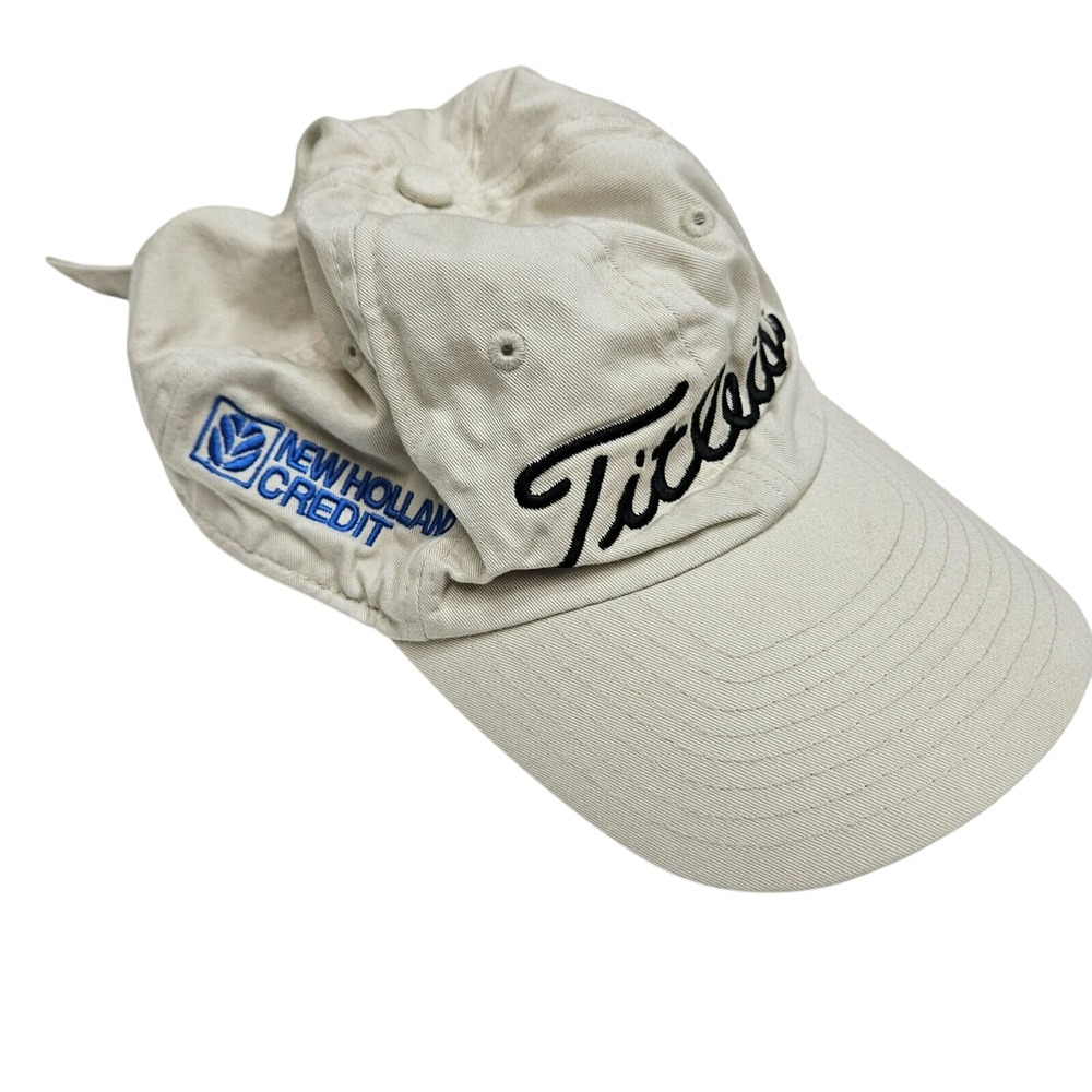Titleist Golf Hat Cap Beige Mens Crew Adjustable Preowned - Picture 7 of 8